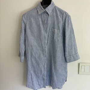 Idillio Positano blue and white stripped linen shirt (oversized) size XS